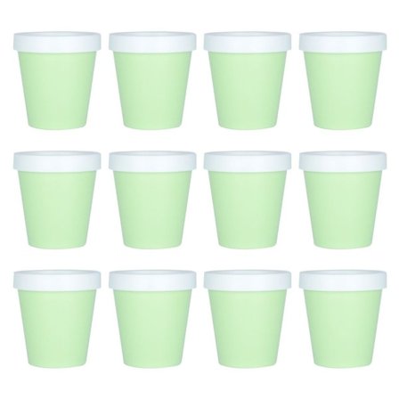 Pakke med 12 200 ml maskeflasker med indvendigt låg, lige maskeglas grøn KLB