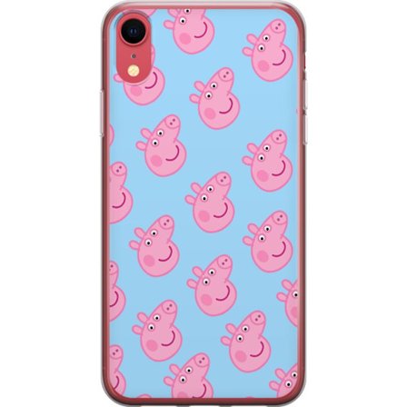 Yhteensopiva Puhelinkuori Apple iPhone XR Peppa Pig vauva hahmo pastelliväreillä, söpö piirretty lasten kuvitus pehmeällä minimalistisella tyyli