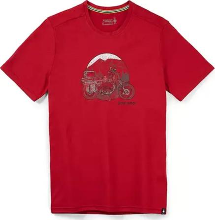 Smartwool Men's Merino Sport 150 Overland Trek SS Graphic Tee Slim Fit Men short-sleeved sweaters Red M
