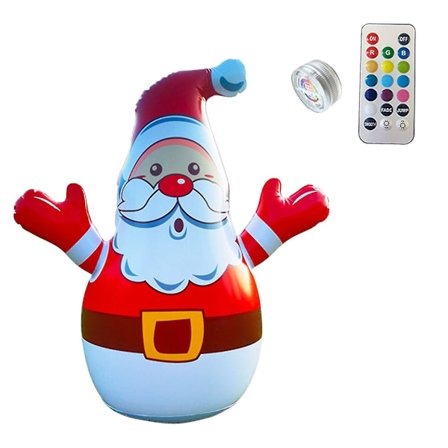 Christmas Uppblåsbar 32 tums lysande färgskiftande festdekoration jultomten