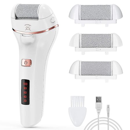 Elektrisk fotfil - Elektrisk fotfil for hard hud - Elektrisk fotfil med 2 slipehoder - Elektrisk fotfil for sprukne hæler - Elektrisk fotfil for død 