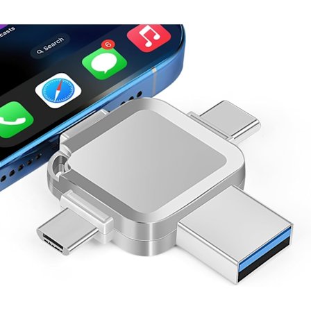 4-i-1 USB-minne med Lightning+Micro USB+Type-C+USB-minne (128 GB)