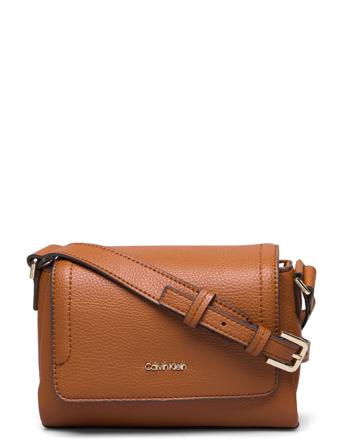 Ck Elevated Crossbody W/ Flap Bags Crossbody Bags Brun Calvin Klein