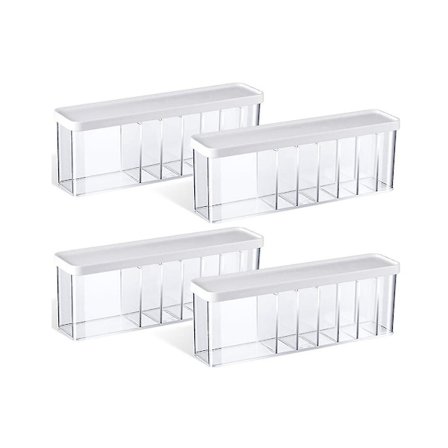 1 stk ladekabel arrangørboks oppbevaringsboks med 7 rom gjennomsiktig plast kabel ledning oppbevaring O(hvit)