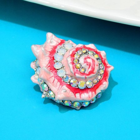 Konkylie Brocher Emaljeret Pin PINK