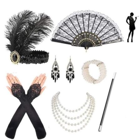 1920-talet Gatsby Accessoarer Set för Kvinnor Klaff Kostym Headpiece