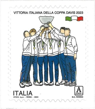 Italien - Davis Cup vinder 2023 - Postfrisk frimærke