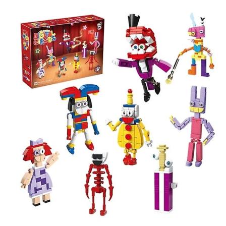 MOC The Amazing Digital Circus 8-i-1 Anime figurer byggeklodssæt Sødt tegneserielegetøj til børn