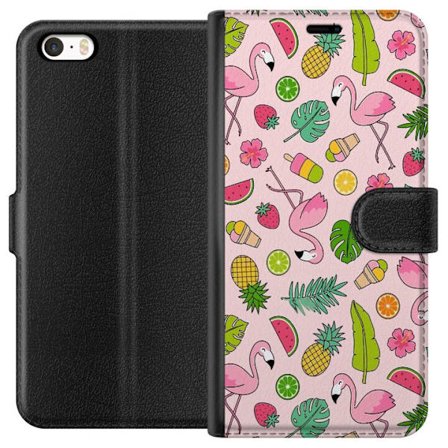 Kompatibelt Plånboksfodral till Apple Apple iPhone 5 Flamingo