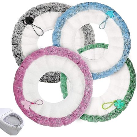 4 stk. Toiletsædehynder Toiletsædehynde Stof Toiletsædebetræk Varmt Toiletmåtte Beskyttelse Strækbart Vaskbart Betræk Til Universelt Toiletsæde