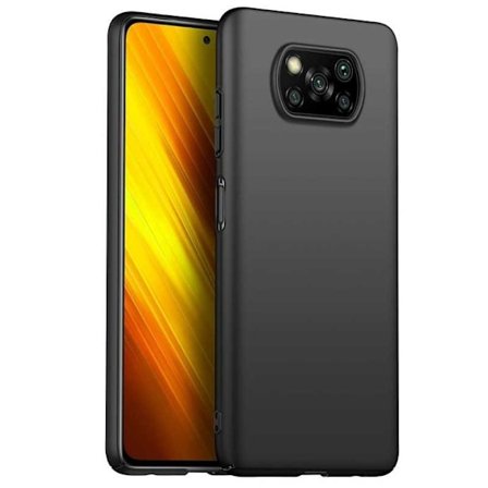 Xiaomi Poco X3 NFC Ultra-ohut kumipinnoitettu mattamusta Cover Basic V2