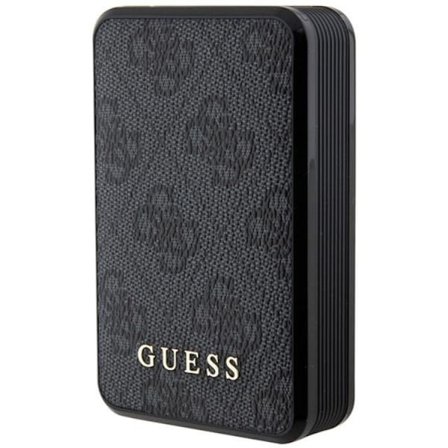 Guess Powerbank 18W 10000mAh 4G Læder Metal Logo - Sort