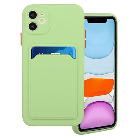 Card Holder Deksel til iPhone 12 - Lysegrønn