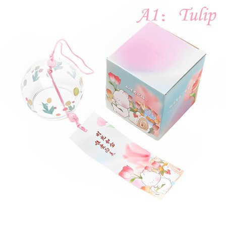 Vindklokke Sakura mønster Vindklokker Håndlaget glassfurin hjemme