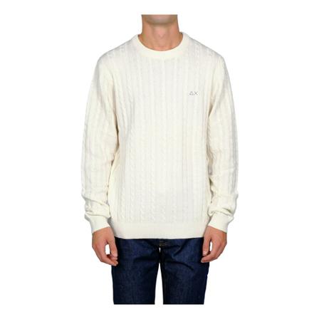 Sun68, Round-neck Knitwear Wit, Heren, Maat:M