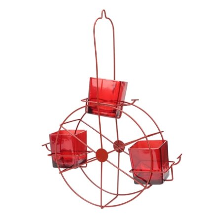 [NT] Pariserhjul Kolibri Foderautomat Kreative Fugle Foderopbevaringsværktøj til Udendørs Havedekoration Rød