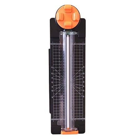 Neljä-in-yhdessä Suuri Paperileikkuri: A4-paperin leikkaus, suora viiva, katkoviiva, kaareva viiva ja taittoviiva yhdessä, 360° kääntyvä vaihto Black