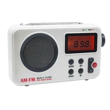 Bärbar AM/FM-radio, digital duschradio, mini stereoradio med hörlursport & LCD-skärm, högtalarutgåva med hörlursuttag