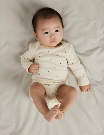 name it Nbfbody 3P Ls Heart Noos - Cream - 98