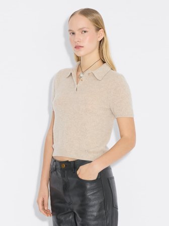 Cashmere Short-Sleeved Polo