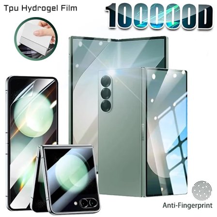 Kompatibla Samsung Galaxy Z Fold 6 5 4 Skärmskydd fram och bak Z Flip 3 2 Diamant Hydrogel Film 5G Fold6 Flip6 Fold4 Ej Glas