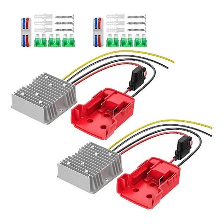 2-pack 18V till 12V Step Down Converter för Milwaukee M18 Power Wheel Adapter DC 12V 20A 240W Buck Con