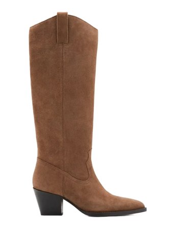Mango | Heeled Leather Boots | 37