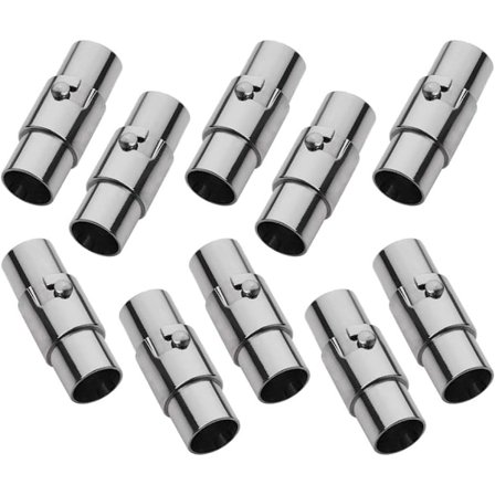 10 kpl Magneettisia Korun Solkia Nahka Kaulakorulle Rannekkeelle Narun Päätykansiin Korujen Valmistukseen (Musta, 6mm)