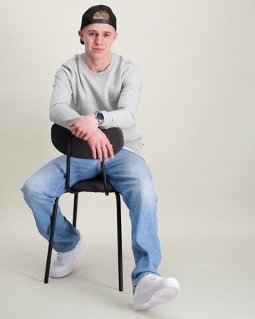 Scotch & Soda CORE Regular-fit logo badge crewneck sweatshirt Grå Genser Gutt - Kids Brand Store