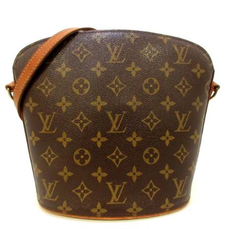 Louis Vuitton Vintage, Polyester Drouot Bag Bruin, Dames, Maat:ONE Size,Canvas