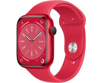 Apple-Watch Series 8 GPS 45mm (PRODUCT)RED Aluminium Case with (PRODUCT)RED Sport Band - Regular - B-vare-De mest avanserte helsefunksjonene.-Personal
