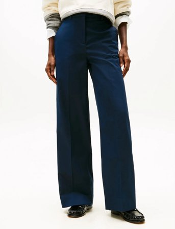 Tommy Hilfiger Cotton Wide Leg Pant - Navy - 38