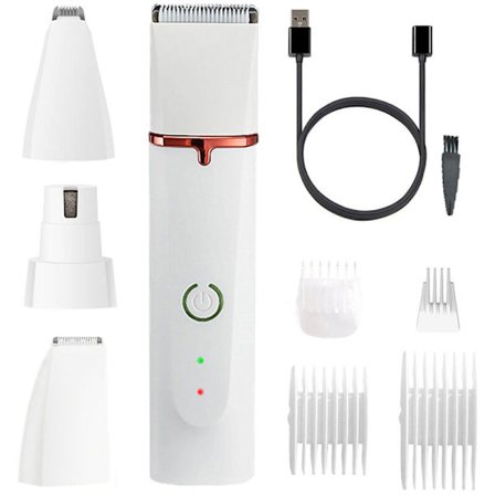 Professionel støjsvag katte- og hundesaks til poter, negle, dyrefodshårskærer, USB-genopladelig pleje til kæledyr