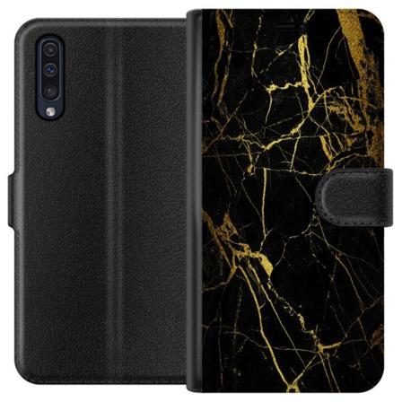 Samsung Galaxy A50 Lommeboketui Marmor Svart & Gull