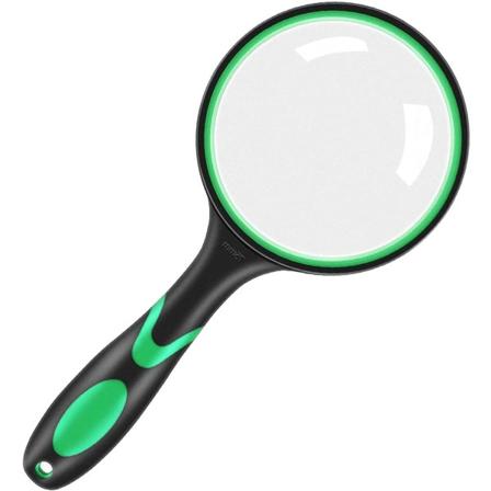 Suurennuslasi, 10X K sik ytt inen Lukulasin Suurennuslasi 75mm Suurennuslasi Ei-liukuva Pehme Kumikahva S rkym t n Suurennuspeili Lukemiseen