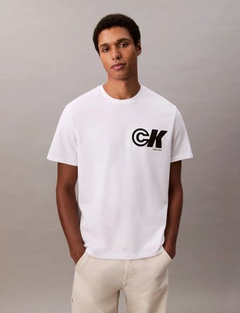 Calvin Klein Jeans Ss 20S Ck Sport Logo Graphic Tee - White - XS