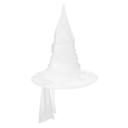 Rynkad Mesh Häxhatt För Kvinnor och Flickor Andningsbar och Bekväm För Halloweenfester Och Scenföreställningar (FMY)
