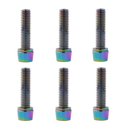 Cykelstyre Skruv Titanpläterad Färgrik Rostfritt Stål Avsmalnande Huvud Landsvägscykel Styrstam Bultar för Cykel-Styrstam Del