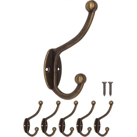 Antikke Knager, Støbejern Messing Bronze Design; Vintage Land Retro Hus, Sæt med 5 [Db]