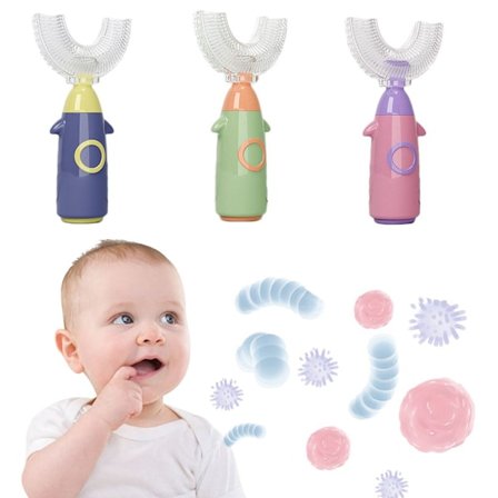 Barn U-Formet Tandbørste 1-12 år BLÅ L blue