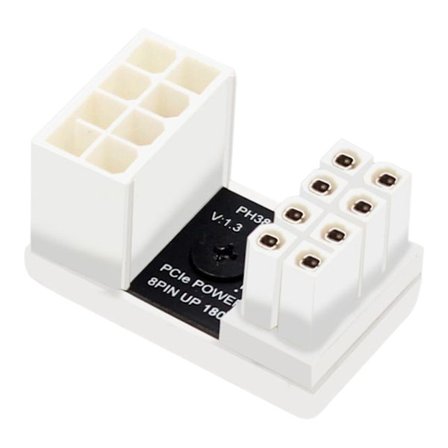 Skrivebordsgrafikkort GPU strømadapterkort PCIe 8-pinners U-sving 180 graders vinkel