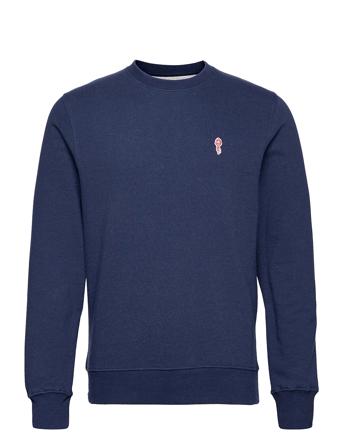Regular Fit Crewneck Sweatshirt Sweatshirt Trøje Blå Revolution