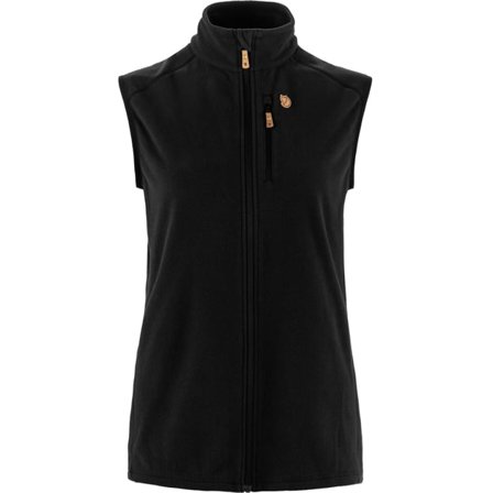 Fjällräven Women's Övik Lite Fleece Vest Jacket in Black | Size: XS, Recycled Polyester