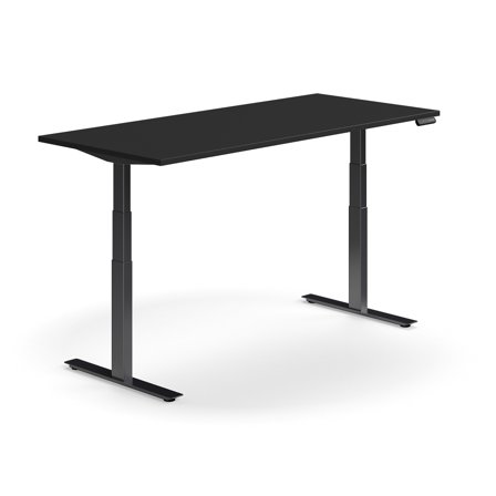 Schreibtisch QBUS, höhenverstellbar, 1800x800 mm, schwarz/schwarz