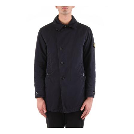 Stone Island, Single-Breasted Coats Blauw, Heren, Maat:XL