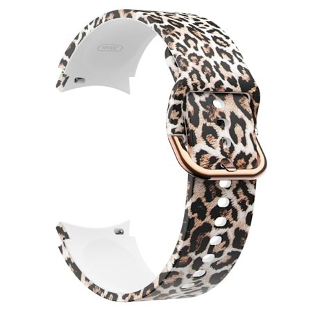 Mönstertryckt klockarmband i silikon för Samsung Galaxy Watch 4 - Brun Leopard