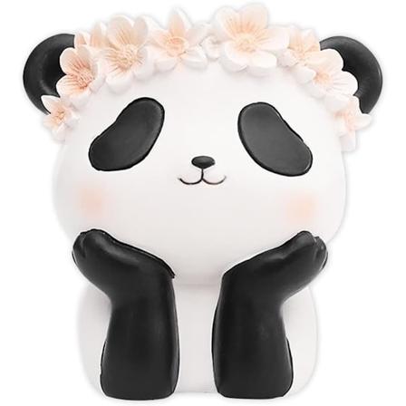 Sød harpiks panda penneholder, dyr blomst blyant kop blyantholder pot arrangør tegneserie pen beholder makeup børsteholder
