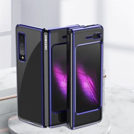 Pinnoitus Kotelo kova tapaus Galvanointi kehys Kansi Samsung Galaxy Fold sininen