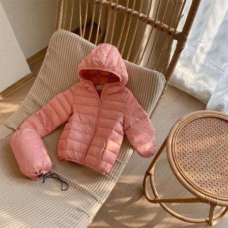 Flickor Långärmad Hooded Neck Ytterkläder Full Dragkedja Vadderad Kappa