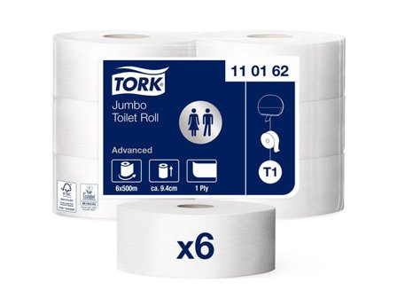 Tork Toalettpapper Universal Jumbo T1 1-lagers vit - Lyreco - Städ och hygien - Toalettpapper och torkpapper - Toalettpapper - rulle